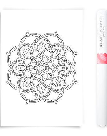 Plakat do Kolorowania Mandala 50x70cm, Anna Grunduls Design
