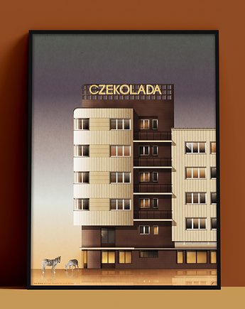 Plakat Dom WEDLA, Puławska 26, Warszawa, zeberki wedlowskie, Konrad Kunc
