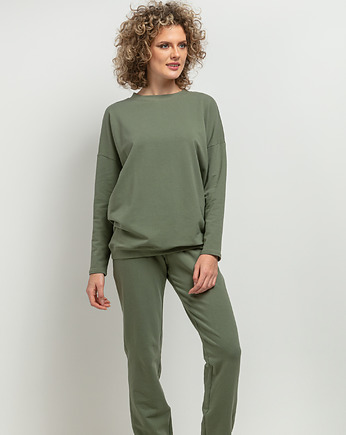 Spodnie dresowe w typie jogger, MMM38, zielone, mala bajka