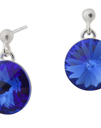 Kobaltowe modowe kolczyki Sapphire kryształ Swarovski, SOTHO