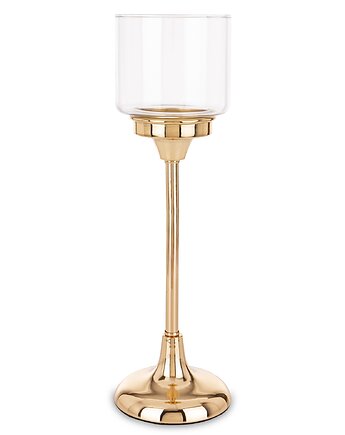 Świecznik złoty z kloszem 34x11 cm LAMBONG - III wysoki, MIA home