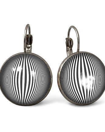 Duże Kolczyki wiszące Op-art - 0566, EGGinEGG
