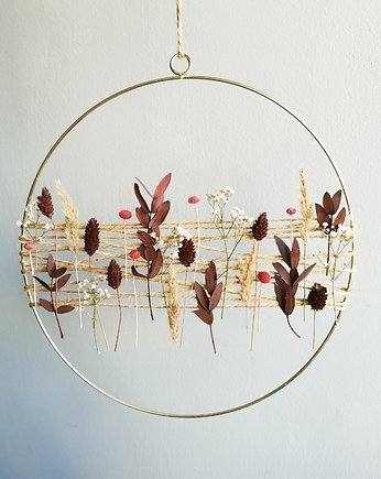 Wianek suszony na sznurku - bordowy, Nei Fiori