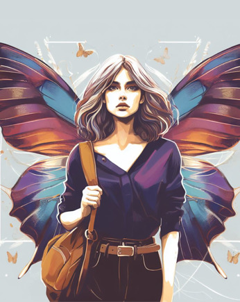 Plakat Butterfly Lady 30cm X 30cm, Projekt320