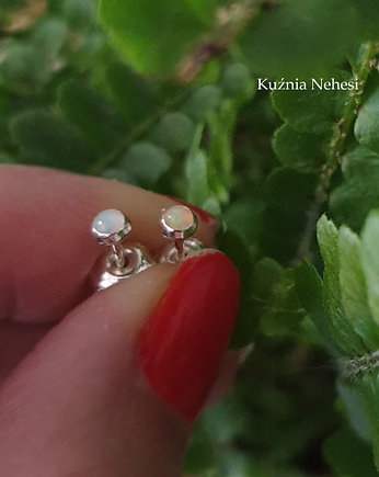 Kolczyki Sztyfty - Opal Etiopski Srebro -, Kuźnia Nehesi