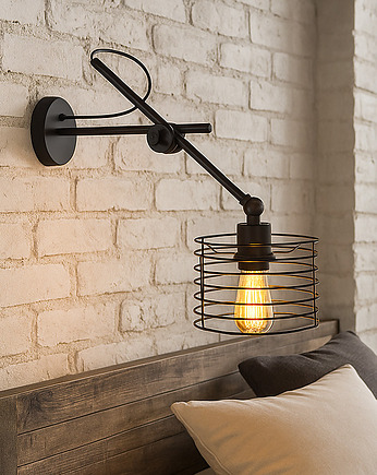 Loftowy kinkiet na wysięgniku do czytania ALTEA LOFT z regulowanym ramieniem, lampy loftowe LYSNE LOFT