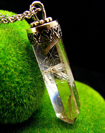 Naszyjnik Sopel Złociste Włosy Wenus - Srebro Kwarc z Rutylem, Kuźnia Nehesi