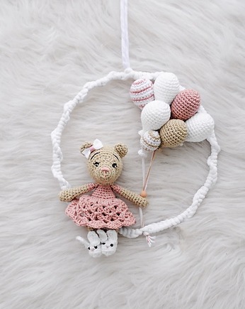 Łapacz snów  z misiem - róż, Lollipop