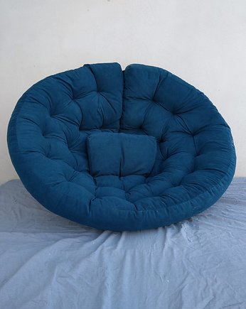 Fotel Futon Sofa pikowana velvet  Matowy Zgaszony Niebieski, nisza