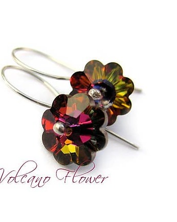 Kolczyki - Kryształy Swarovski- Volcano Flower, Marisella