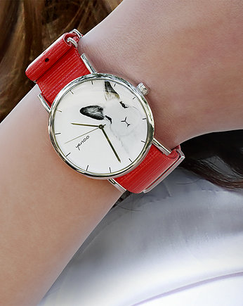 Zegarek - Królik - czerwony, nylonowy, yenoo
