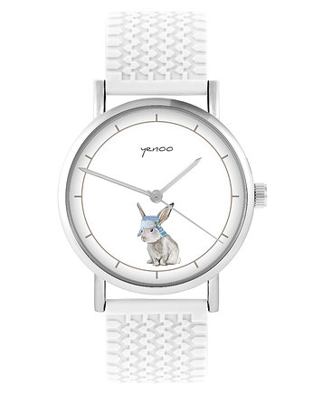 Zegarek - Zajączek - silikonowy, biały, yenoo