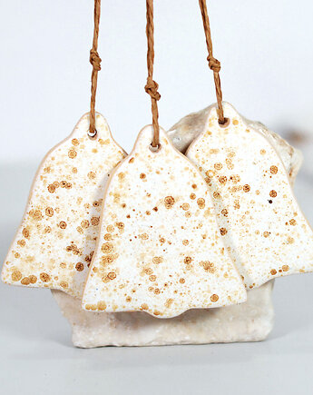 Ceramiczne dzwonki zestaw 3 ozdób choinkowych, 10FingersArt