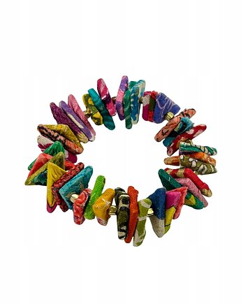 Bransoletka z bawełny z recyklingu damska kolorowa unikatowa eko OLIVKA, Olivka Warsaw