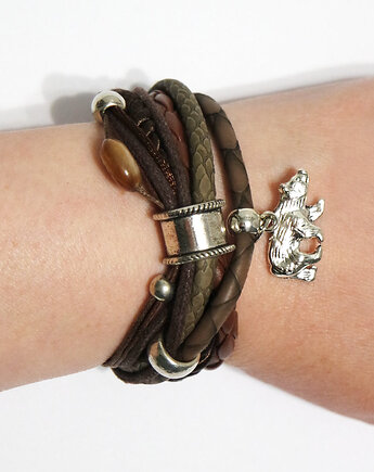 Bransoletka - Niedźwiedź 2 - rzemienie, yenoo