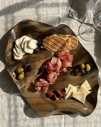 Taca na przekąski WAVY no. 7 ciemny brąz, PUKKI concept