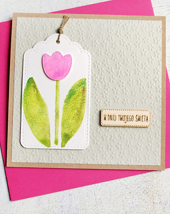 Malowany tulipan :w dniu twojego święta, kaktusia