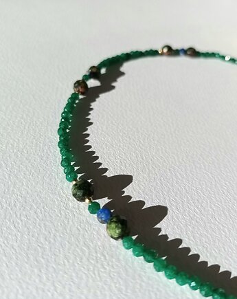 Naszyjnik szmaragd, unakit i lapis lazuli, s e n s e d  accessories