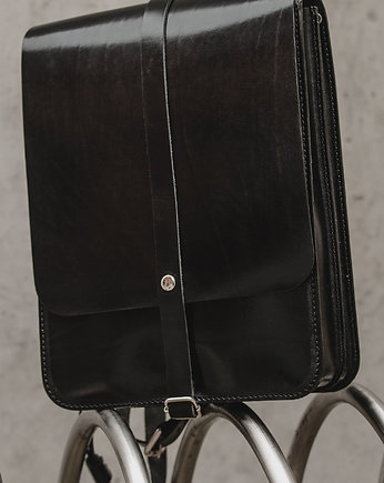 Skórzany czarny plecak rozmiar L, OSOBY - Prezent dla siostry
