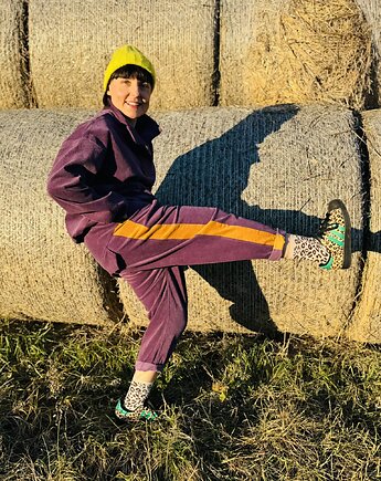 Sztruksowe baggy z lampasem, Glucka