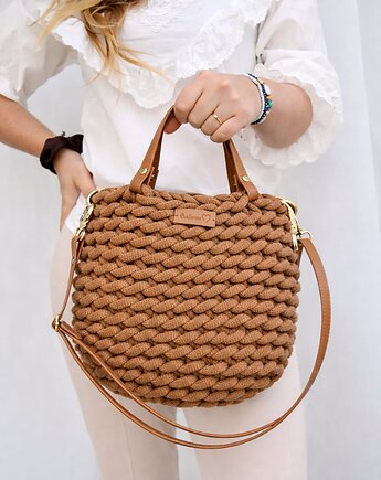 Torebka z sznurka bawełnianego z kolekcji  "Boho Wave Bag " Babemi, Babemi Love 