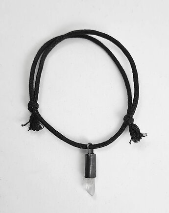 Bransoleta srebro bawełna i kryształ górski M1, RA