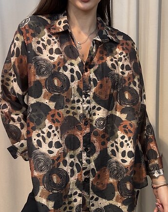 Bawełniana koszula Bling Nero Leopardo, SOLO moda