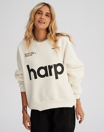 Bluza bez kaptura LOOSE FIT bone HARP damska, HARP TEAM