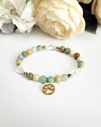 Bransoletka dla zwierzoluba- z łapką psa kota, Seylla pracownia