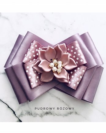 Brosza Lawendowa z kwiatkiem 3D, Pudrowy Różowy