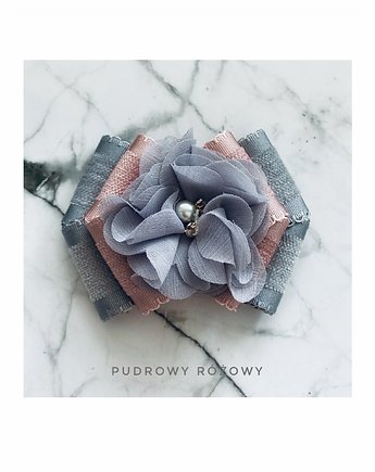 Brosza  z kwiatkiem 3d, Pudrowy Różowy