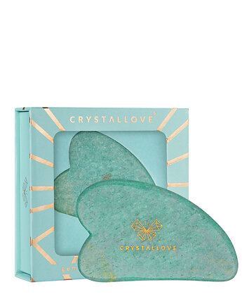 CRYSTALLOVE Płytka do masażu twarzy gua sha z amazonitu - limited edition, CRYSTALLOVE