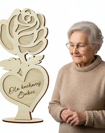 Figurka Kwiatek Róża do Kolorowania STOJĄCA Prezent Upominek na Dzień Babci, smxdsgn