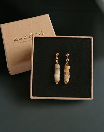 Agat : kolczyki krótkie : sztyfty kulki, kaktusia