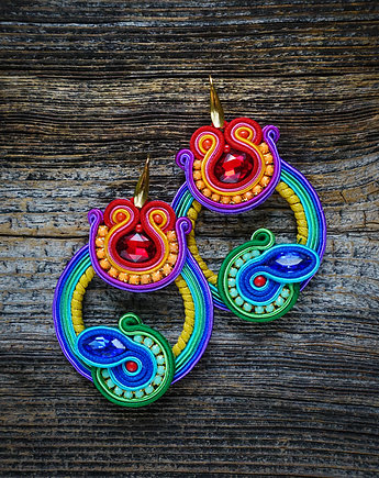 Gigi- duże i etniczne kolczyki soutache, Mró Soutache