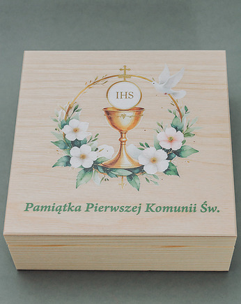 Eleganckie Pudełko na Różaniec z Twoją Dedykacją I Komunia Św., Yamira Art Studio