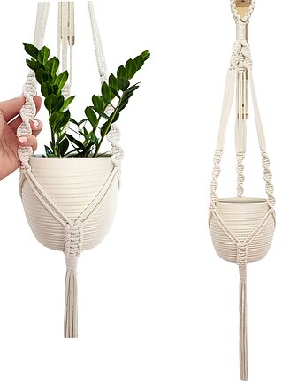 Kwietnik, makrama na doniczkę- mocna wytrzymały dł.95cm, ACTP