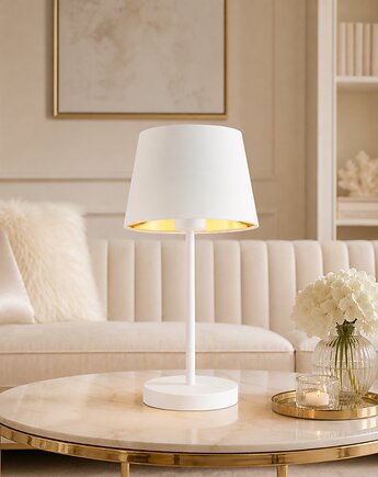 Czarna lampka nocna do sypialni w stylu glamour SIENA GOLD, LYSNE