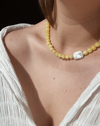 Naszyjnik Jadeit masełkowy, Chmolowska Jewellery