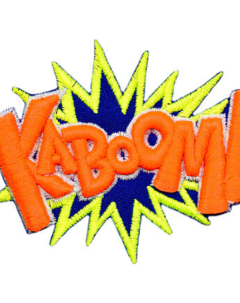 Naszywka naprasowanka KABOOM fluo 3D termoprzylepna haftowana 9x7cm, Wyszywane