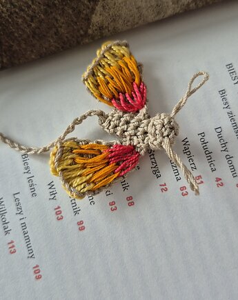Zakładka do książki Mol Książkowy handmade z bawełny, Po.dziergane
