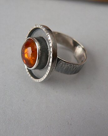 Pierścionek -zamówienie-bursztyn-, Emilia Woźniak