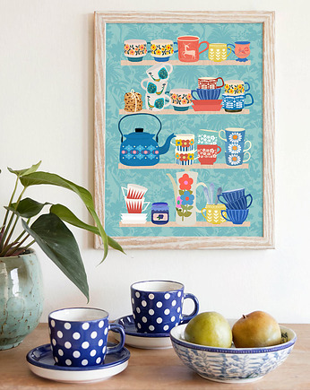 Półka w stylu retro - plakat fine art, minimalmill
