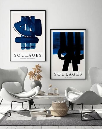 Soulages blue - zestaw 2 plakatów, HOG STUDIO