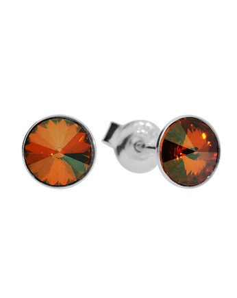 Małe kolczyki sztyfty brązowe oczka Swarovski, KOM Biżuteria
