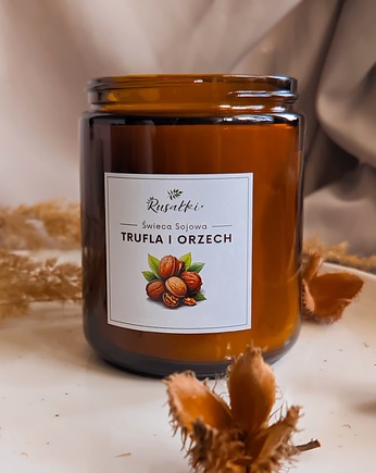 TRUFLA I ORZECH Świeca sojowa o słodkim zapachu dekoracje do domu, boho, Dary Rusałki
