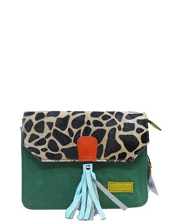 Torebka zamszowa, elegancka, skórzana, zamsz, ozdobny chwost eko OLIVKA, Olivka Warsaw