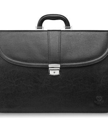 Aktówka męska skórzana do ręki i na ramię elegancka czarna S-42-BL, Paolo Peruzzi