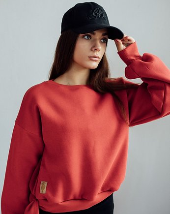 Bluza OVERSIZE DAMSKA MALINOWY KRÓLIK Z USZAMI, USZYTE