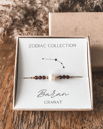 Bransoletka znak zodiaku Baran granat